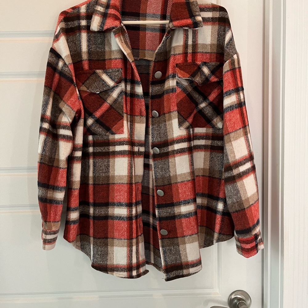 Plaid Button-Up Jacket